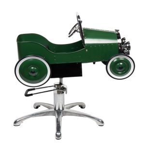 🚗 Silla infantil para peluquería – Coche verde vintage