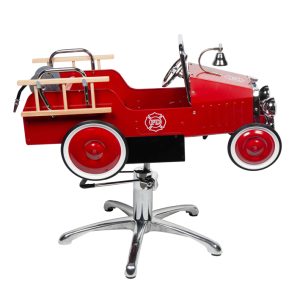 🚒 Silla infantil para peluquería/barbería – Coche de bomberos vintage